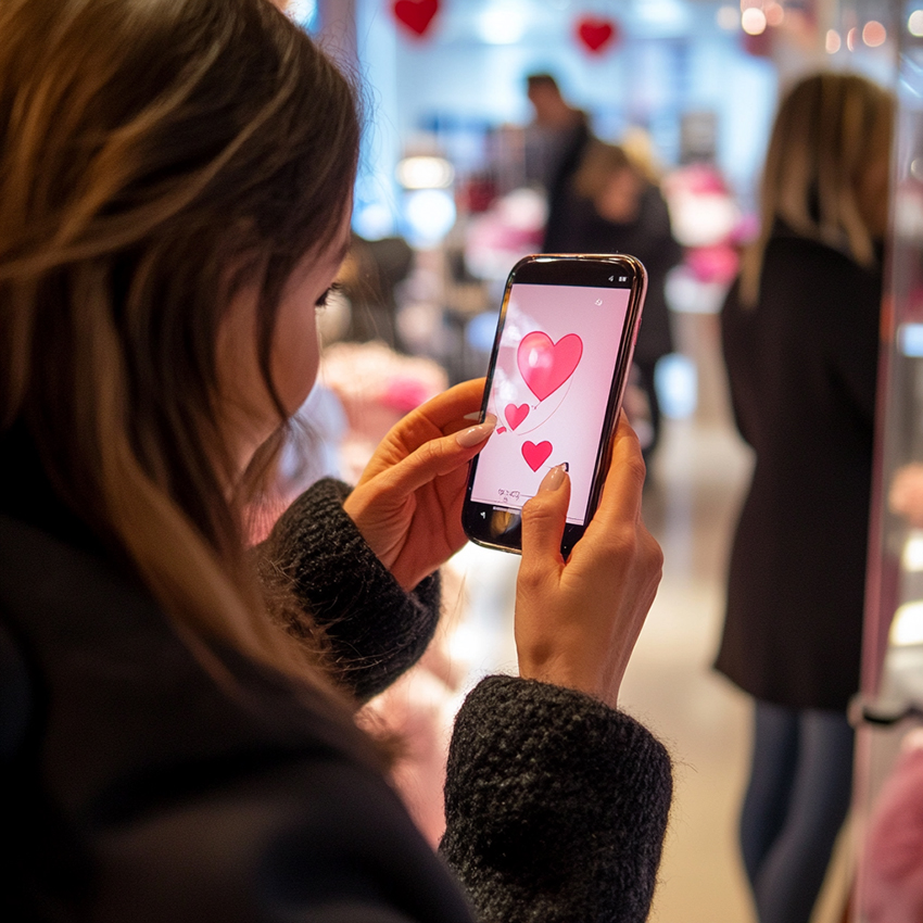 La fresque de la Saint-Valentin à Mâcon est une animation digitale ludique sur Smartphone