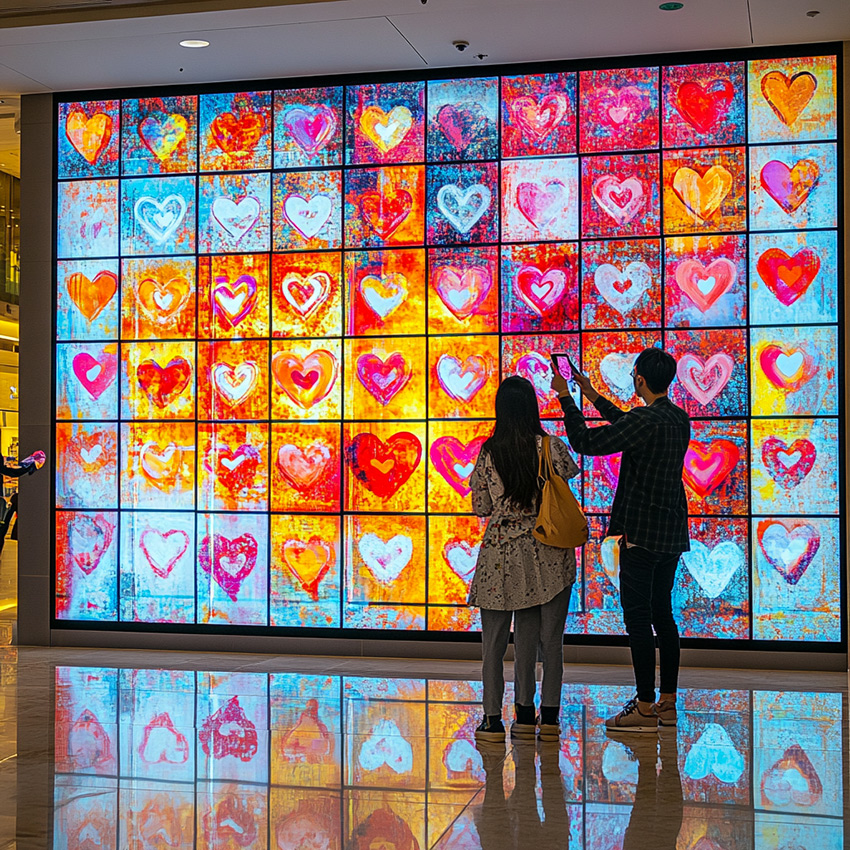 La fresque de la Saint Valentin à Paris en Centres Commerciaux est une animation Digitale ludique interactive