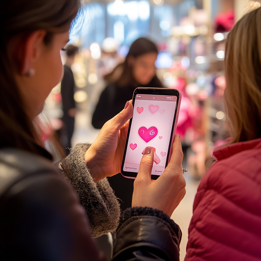 La fresque de la Saint-Valentin dans les Yvelines est une animation digitale éco-responsable sur Smartphone My Art Box