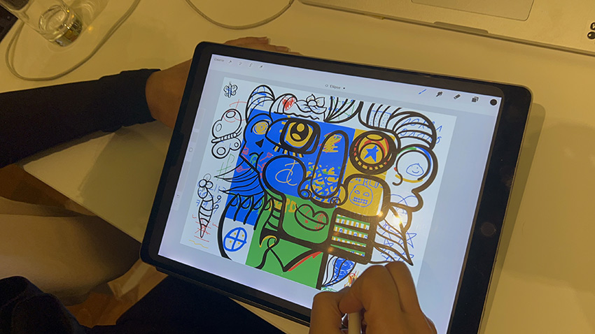 La fresque sobre digitale de aNa artiste à Bruxelles sur Ipad Pro